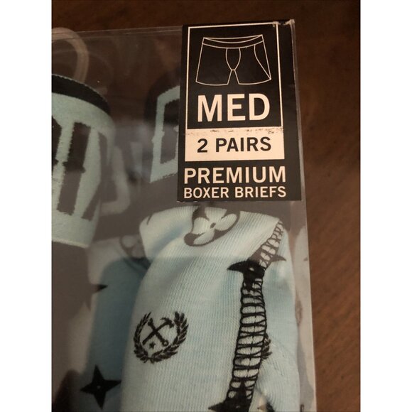 Dixxon Premium Boxer Briefs -Two Pair One Black and One Teal Logo Print Size Med - Picture 2 of 4